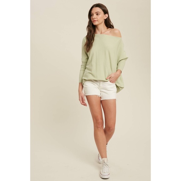 🆕 Sage Boatneck Dolman Top - Picture 4 of 10